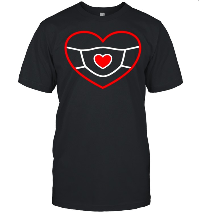 Heart With Mask Valentines Day Gifts For Her shirt Classic Men's T-shirt