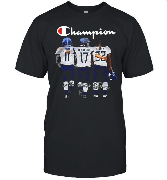 Tennessee Titans Champions Brown Tannehill Henry signatures shirt Classic Men's T-shirt