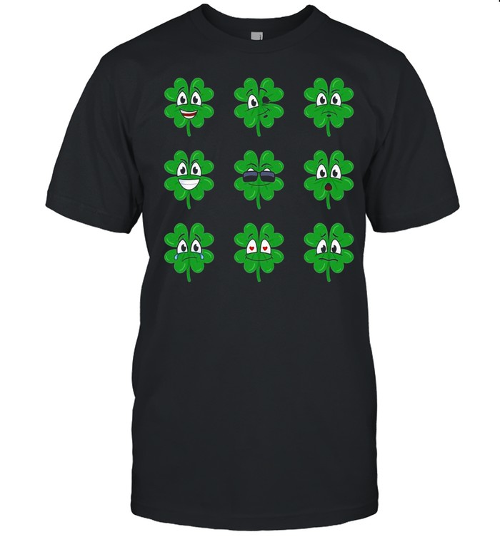 Clover Emojis Emoticons Boys Girls St. Patrick’s Day shirt Classic Men's T-shirt