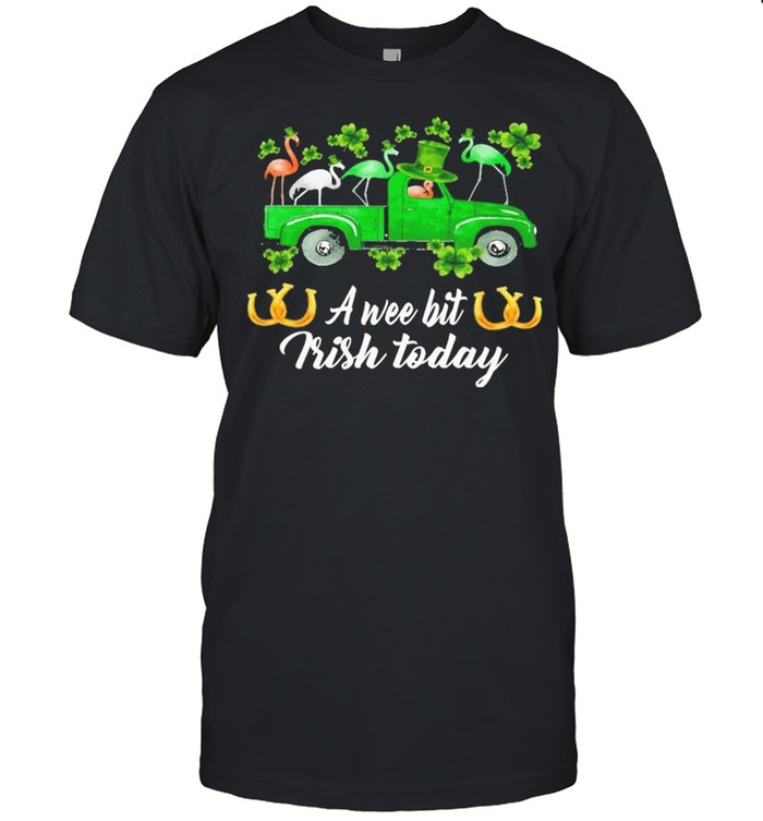 Flamingos Car St Patrick’s Day a wee bit Irish today shirt Classic Men's T-shirt