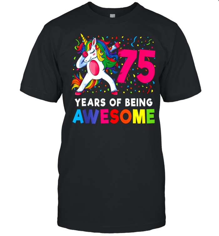 75th Birthday Dabbing Unicorn Party 75 Years Old shirt Classic Men's T-shirt