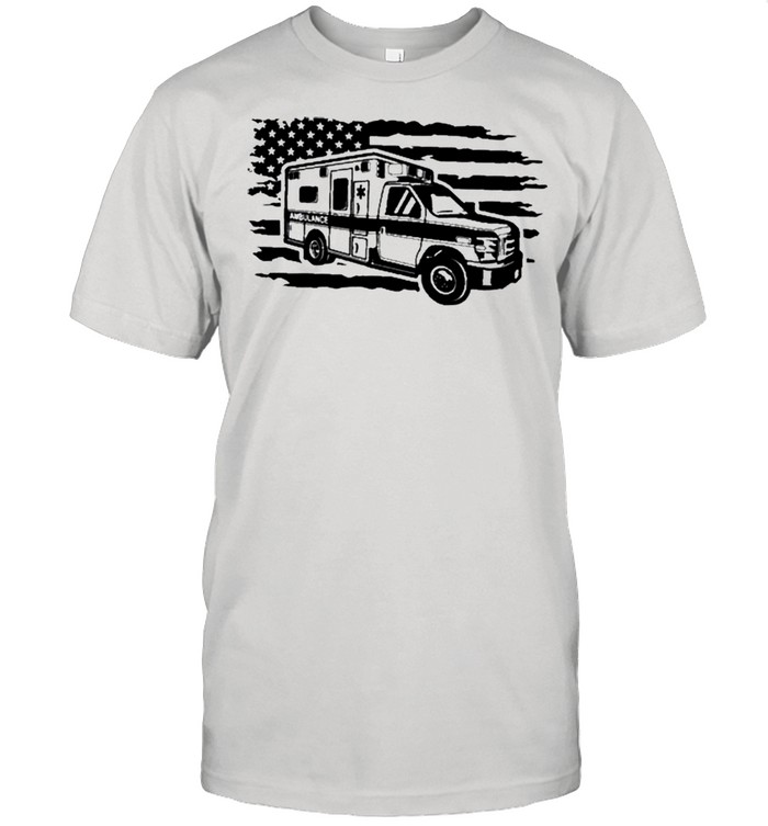 Distressed American Flag EMS Ambulance Car shirt Classic Men's T-shirt