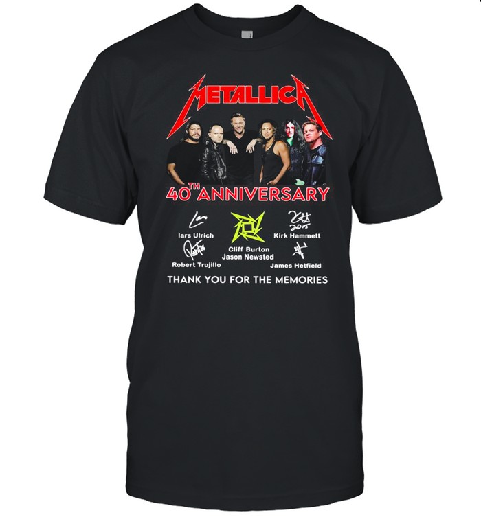 The Metallica Band 40th Anniversary Signatures Thanks For The Memories shirt Classic Men's T-shirt