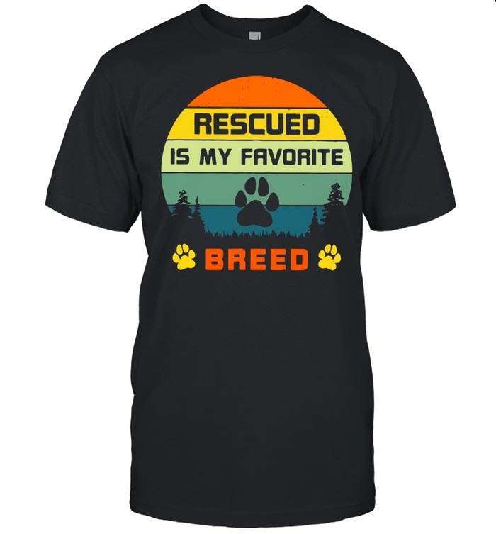 Rescued Is My Favorite Breed Retro 70s Sunset Off Camping Vintage T-shirt Classic Men's T-shirt
