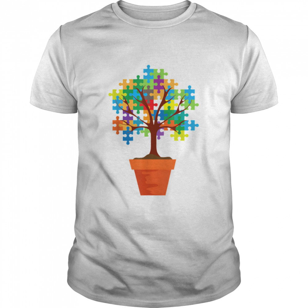 Tree Of Life Autism Awareness Month ASD Supporter  Classic Men's T-shirt