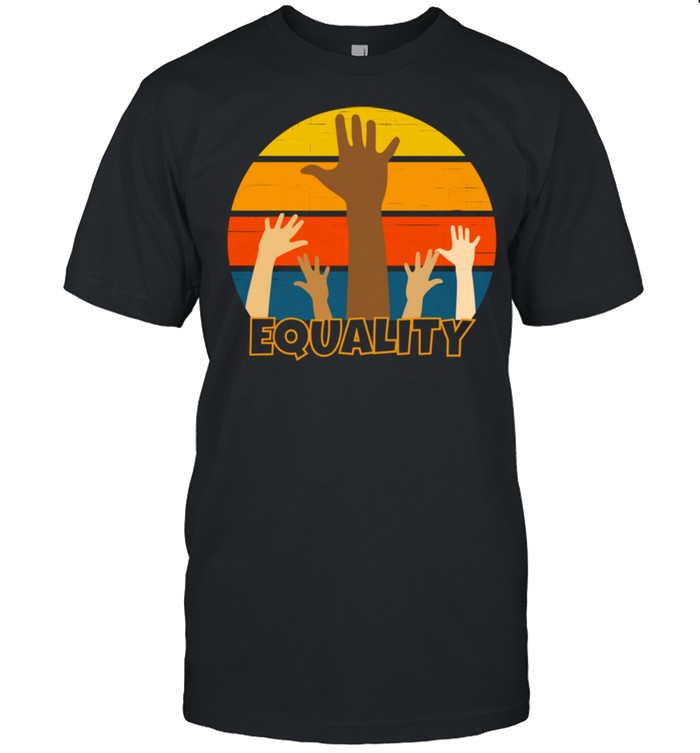 Love Equal Rights 70s 80s Retro Style Sunset Racial Equality  Classic Men's T-shirt