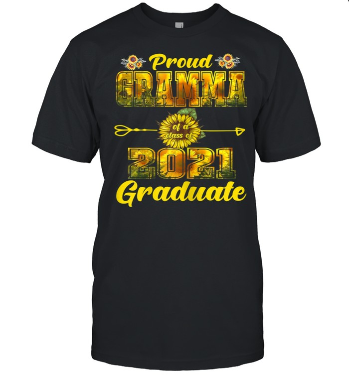 Proud Gramma Of Class Of 2021 Graduate Senior 21 Sunflower shirt Classic Men's T-shirt