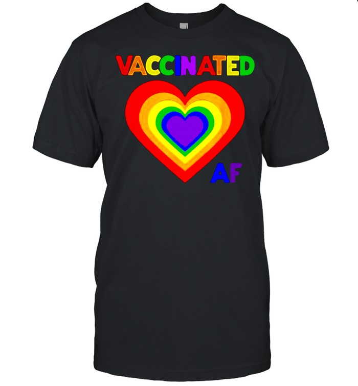 Pride Vaccinated AF LGBTQ Heart T- Classic Men's T-shirt