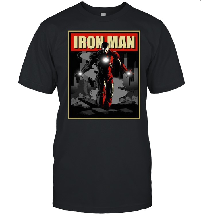 Marvel Iron Man Rise From The Ashes Deco Style T-shirt Classic Men's T-shirt