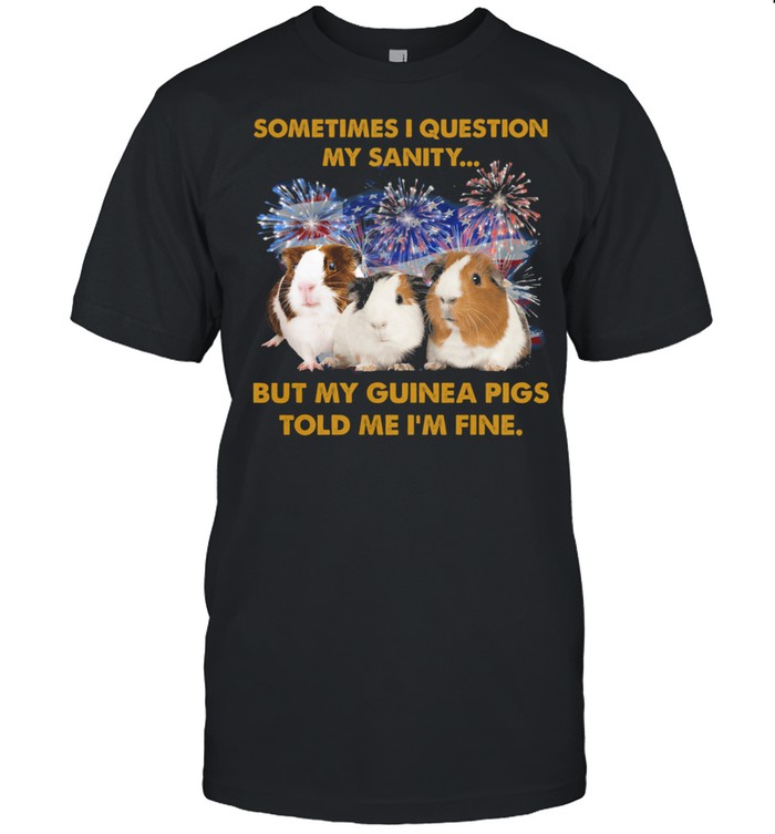 Sometimes I Question My Sanity But My Guinea Pigs Told Me Im Fine 4th Of July shirt Classic Men's T-shirt