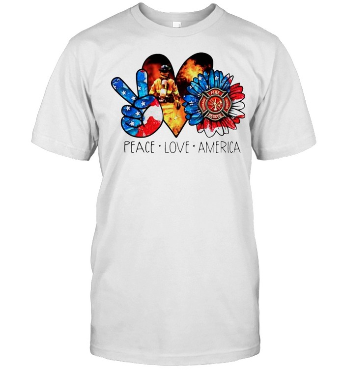 Peace love America firefighter shirt Classic Men's T-shirt