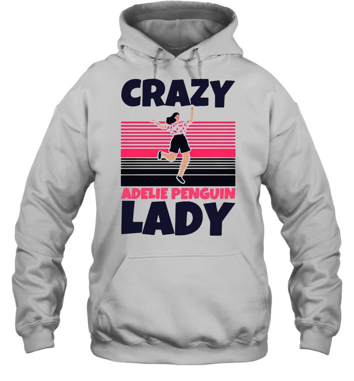 Crazy Adelie Penguin Lady Vintage Retro T-shirt Unisex Hoodie