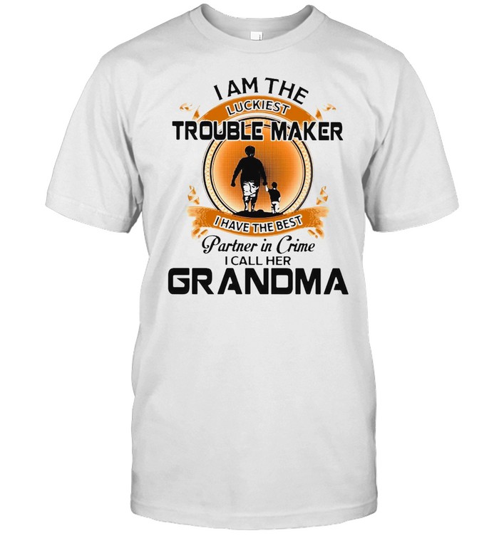 I Am The Luckiest Trouble Maker I Have The Best Partner In Crime I Call Her Grandma Grandson T-shirt Classic Men's T-shirt