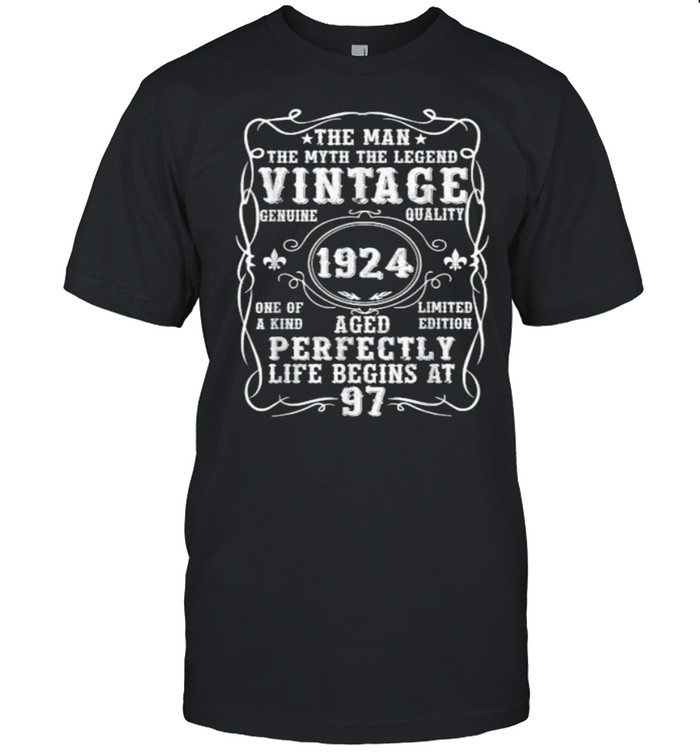 The Man Myth Legend Vintage 1924 Aged Perfectly Life Begins At 97 Birthday T- Classic Men's T-shirt