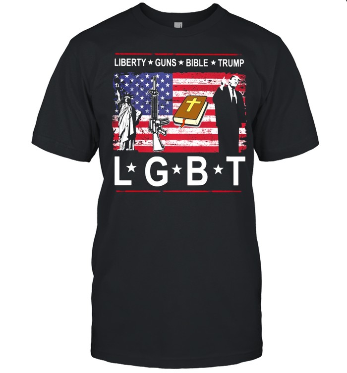 Liberty Guns Bible Trump LGBT American flag shirt Classic Men's T-shirt