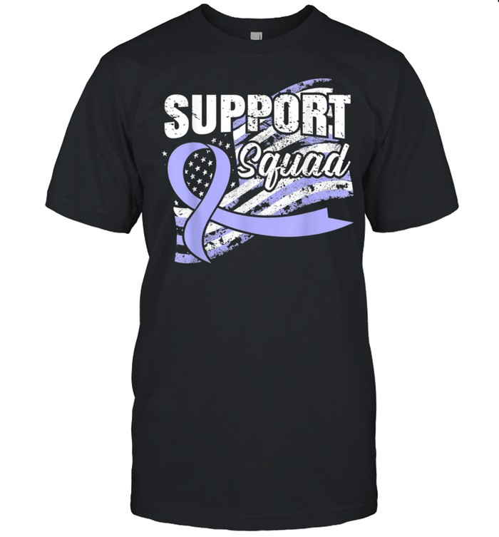 Gastric Cancer Support Squad USA Flag Awareness Ribbon shirt Classic Men's T-shirt