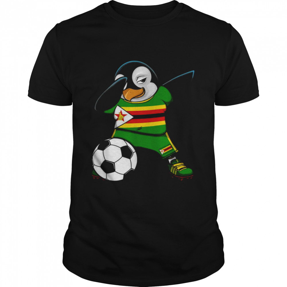 Dabbing Penguin Zimbabwe Soccer Fans Jersey Footballs shirt Classic Men's T-shirt