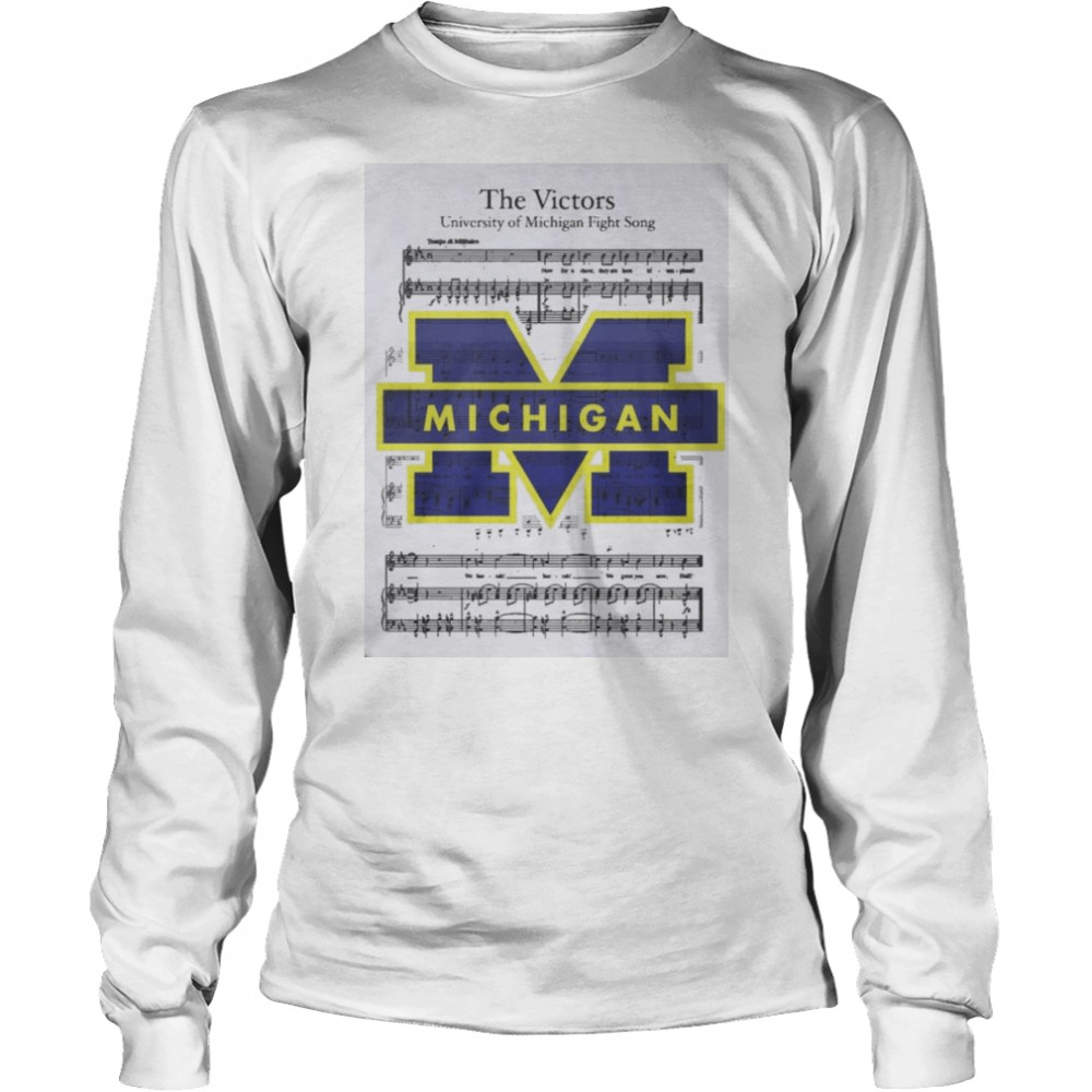 University Of Michigan The Victors Music Lyric 2021  Long Sleeved T-shirt