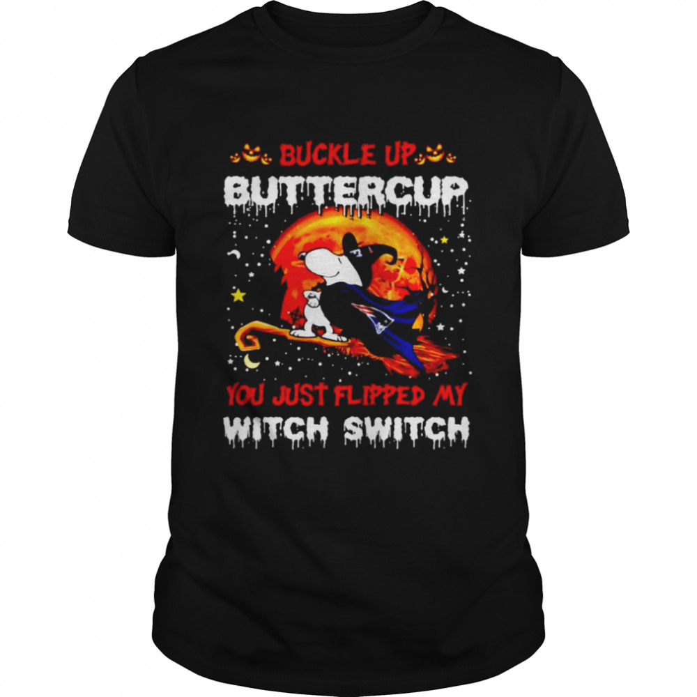 Snoopy Patriots buckle up buttercup you just flipped Halloween shirt Classic Men's T-shirt