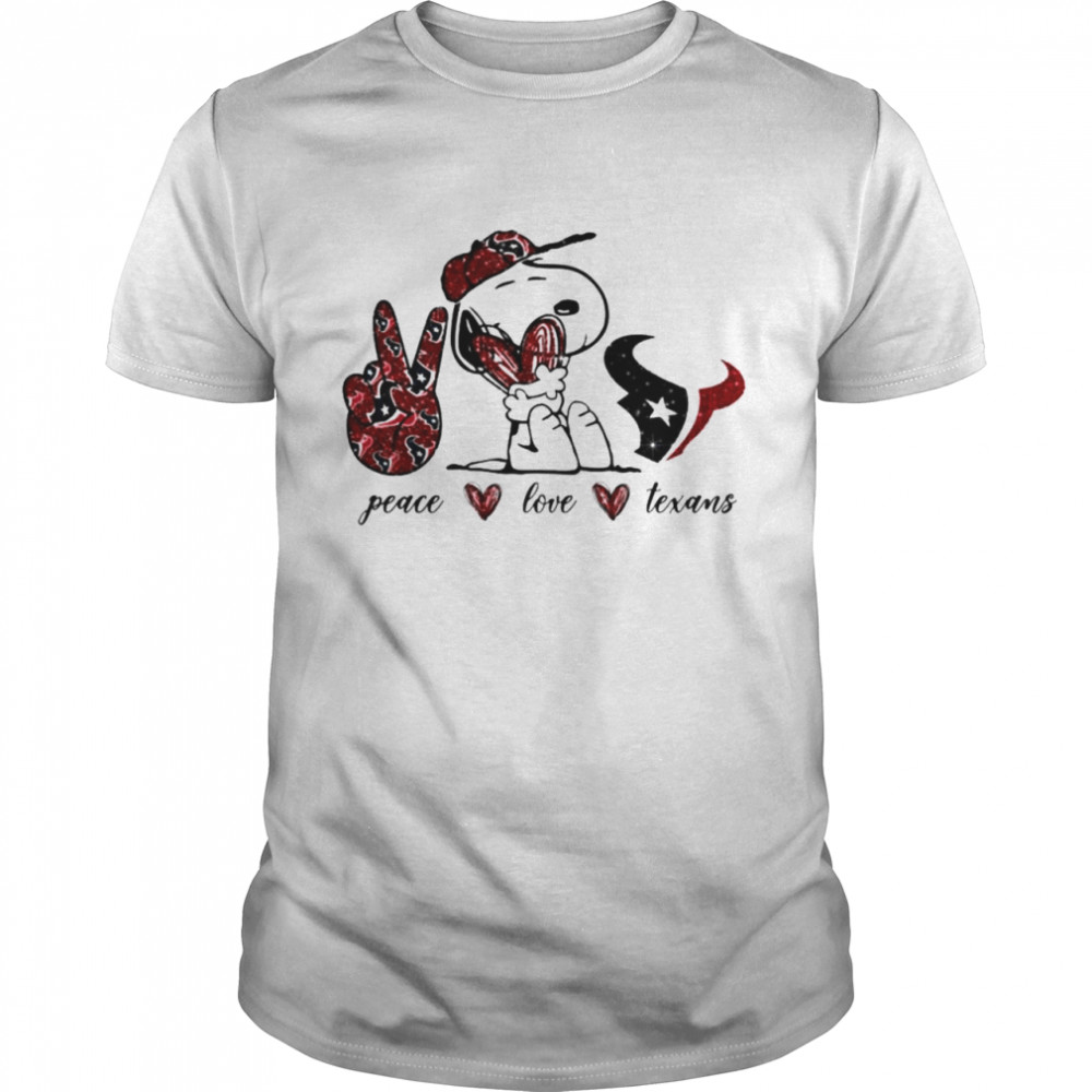 Snoopy peace love Houston Texans shirt Classic Men's T-shirt