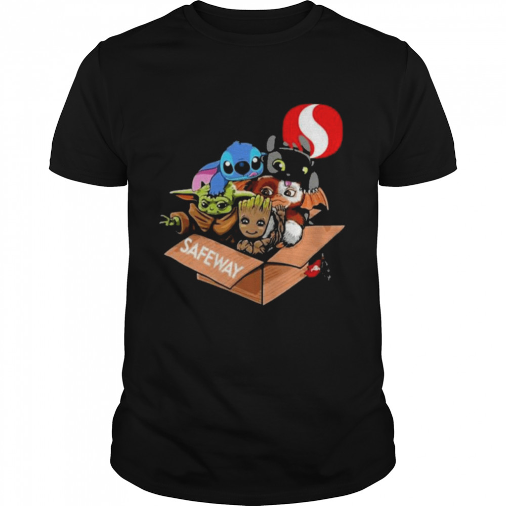 Baby Yoda Gizmo Groot Stitch And Toothless Safeway Logo  Classic Men's T-shirt