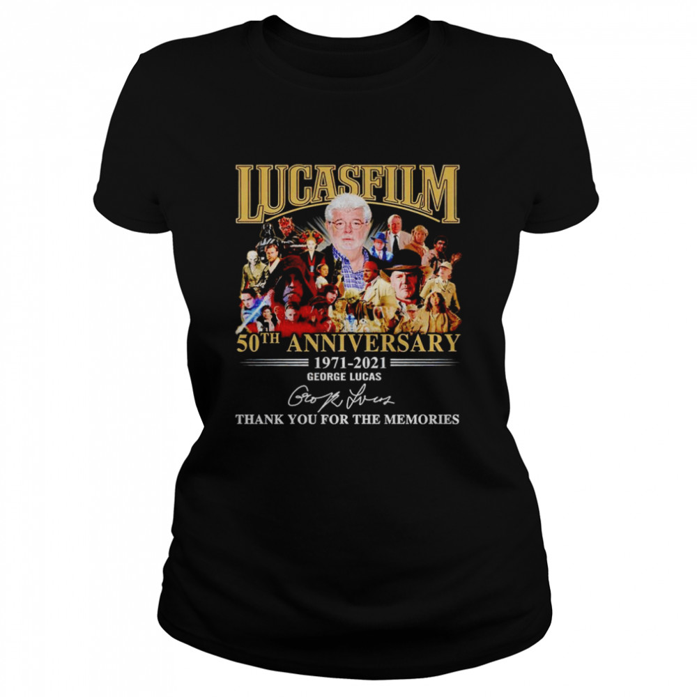 Lucasfilm 50th anniversary 1971 2021 George Lucas signature thank you for the memories shirt Classic Women's T-shirt