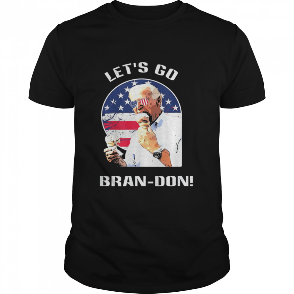 Lets Go Brandon, Biden Eating Ice Cream T- Classic Men's T-shirt