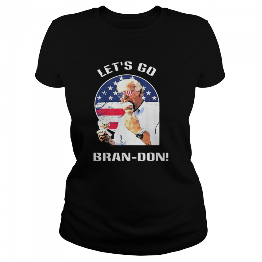 Lets Go Brandon, Biden Eating Ice Cream T- Classic Women's T-shirt