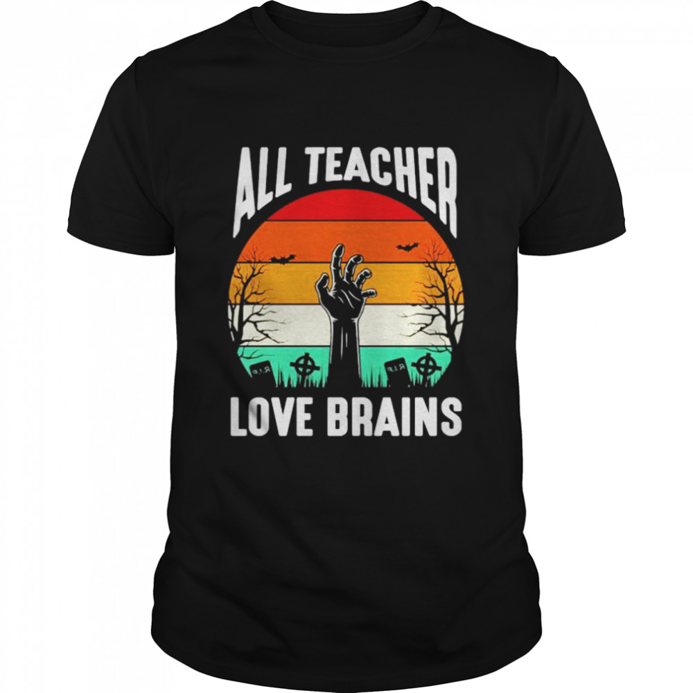 all teacher love brains Halloween shirt Classic Men's T-shirt