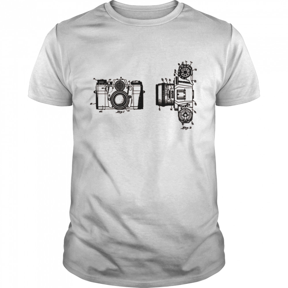 Camera Blueprint Vintage Patent Photography Photographer  Classic Men's T-shirt