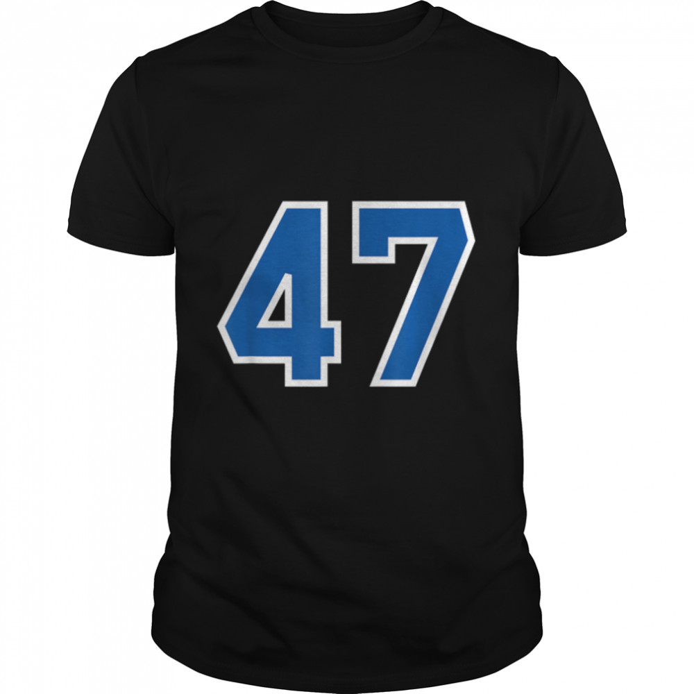 Number #47 Sports Jersey Birthday Age Lucky No. Blue White T- B09K4FHZZW Classic Men's T-shirt