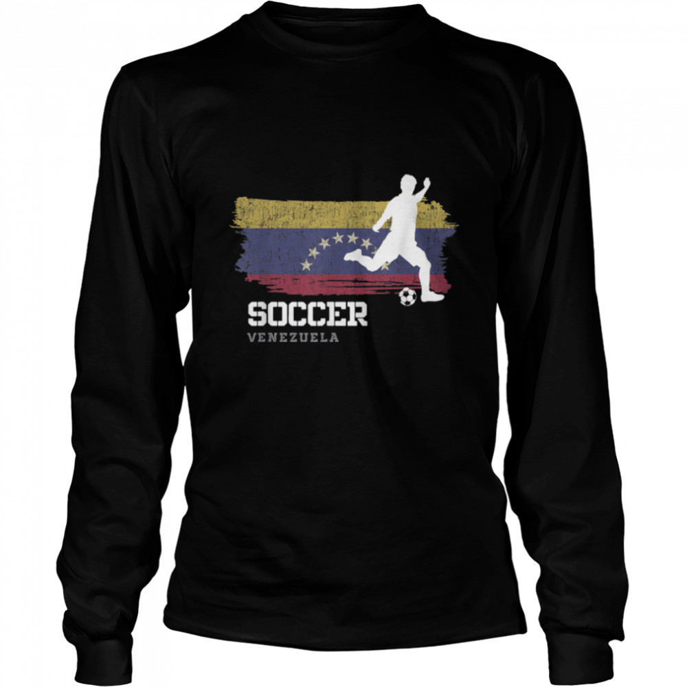 Soccer Venezuela Flag Football Team Soccer Player T- B09K1YCX83 Long Sleeved T-shirt