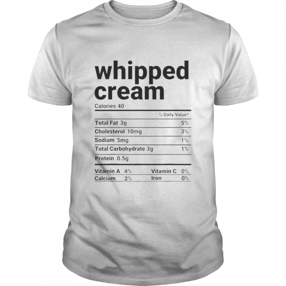 Whipped cream nutrition facts thanksgiving shirt Classic Men's T-shirt