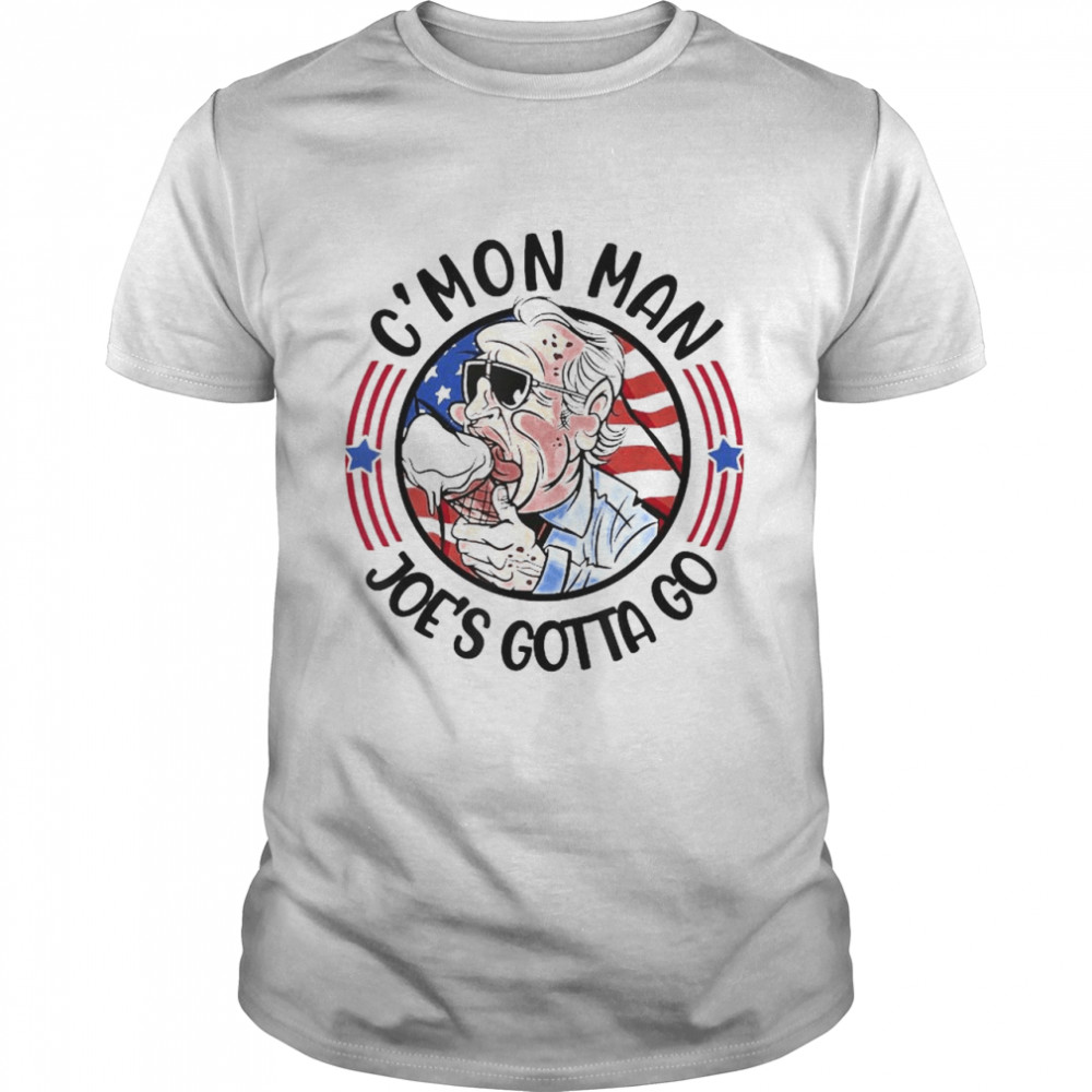 Joe Biden eating cream c’mon man Joe’s gotta go American flag shirt Classic Men's T-shirt
