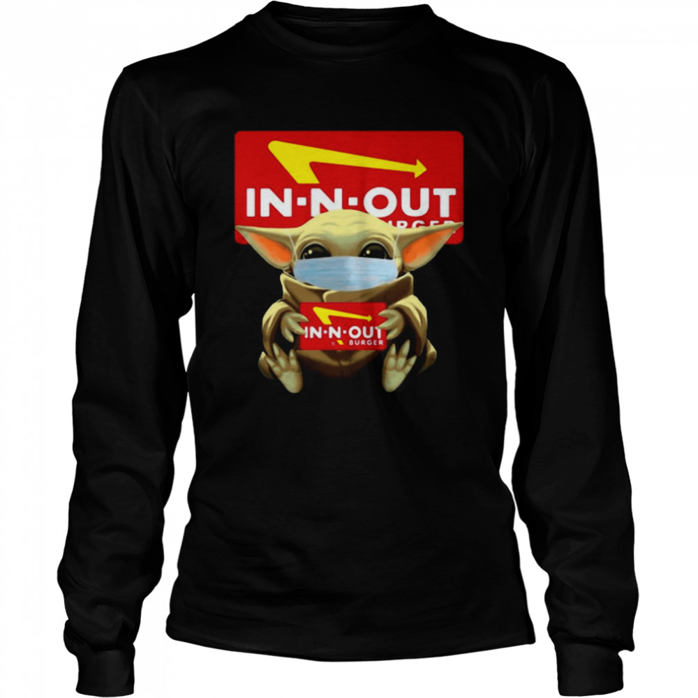 Baby Yoda Face Mask Hug In N Out Long Sleeved T-shirt