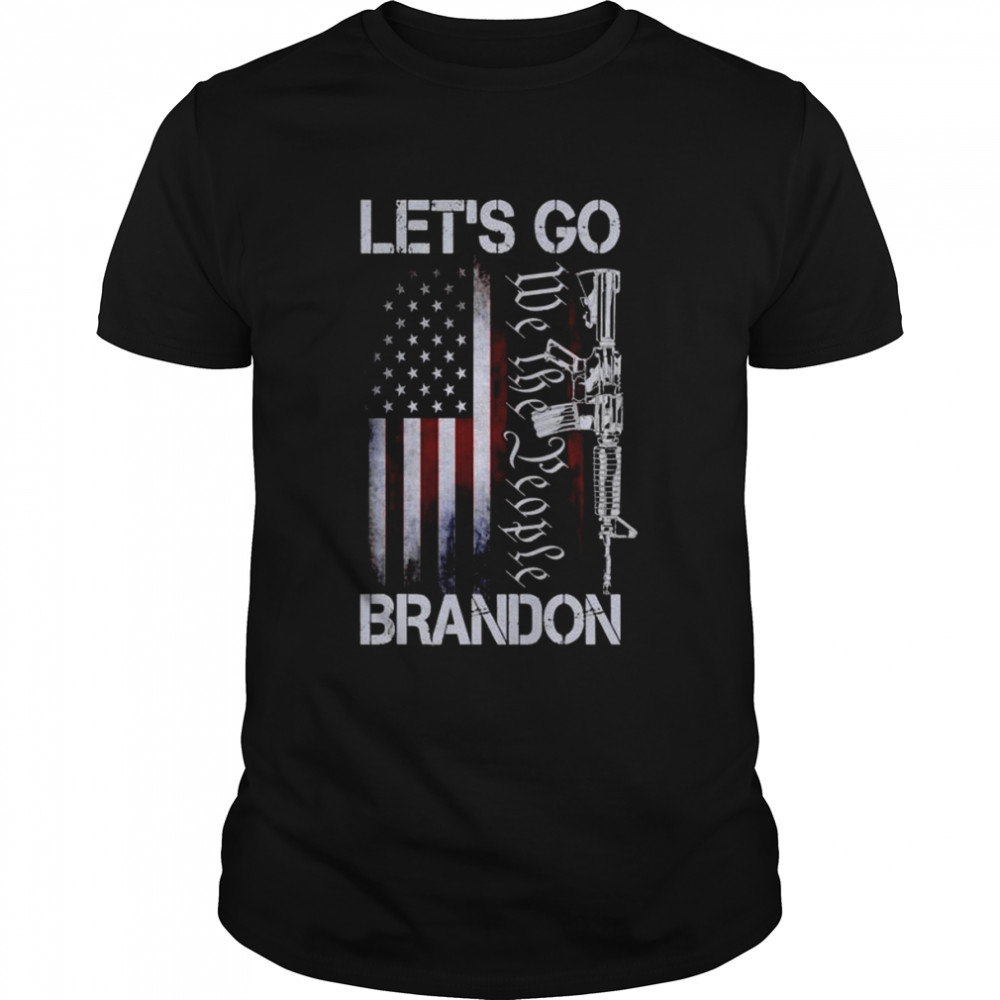 Gun American Flag Patriots Let’s Go Branson Brandon US Flag  Classic Men's T-shirt