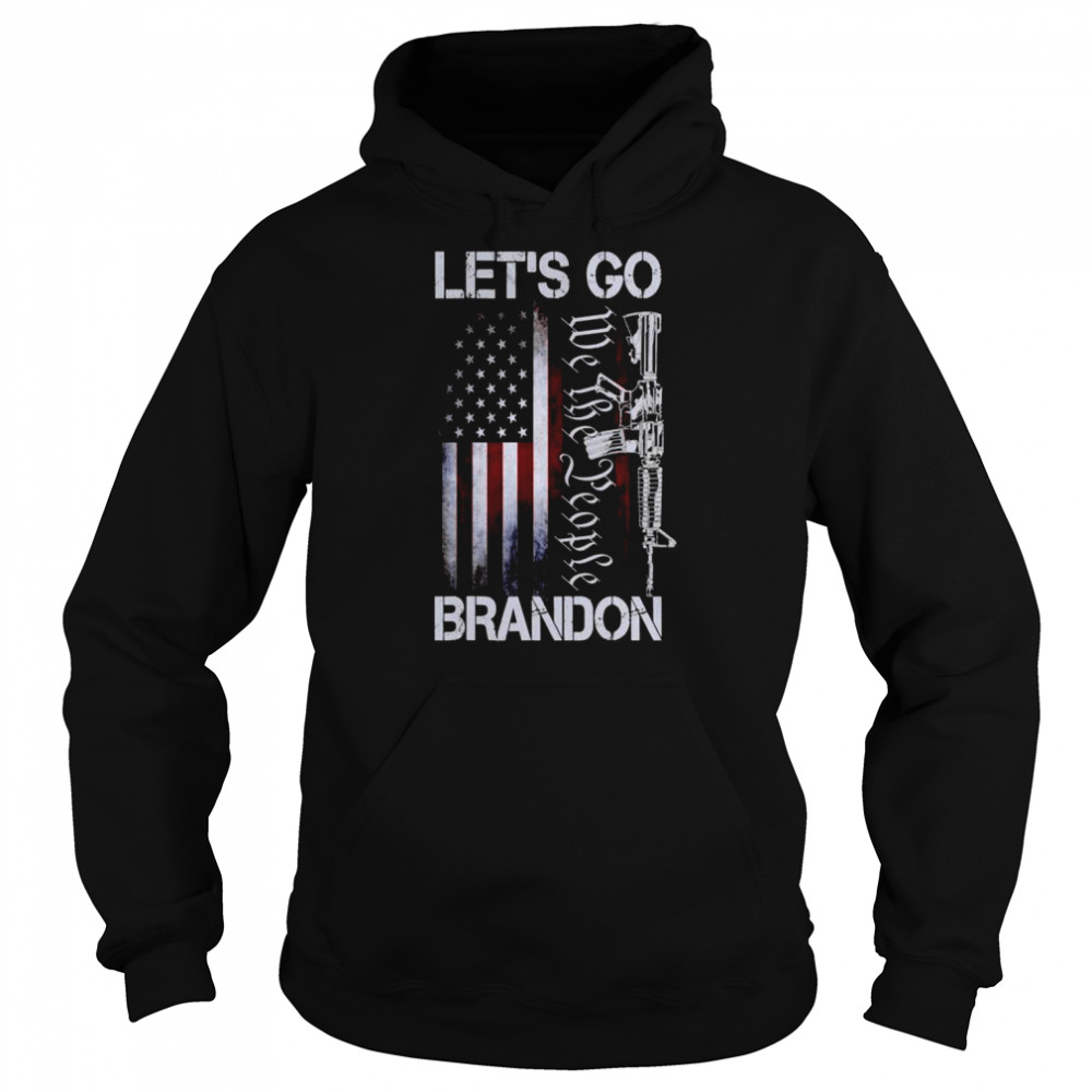 Gun American Flag Patriots Let’s Go Branson Brandon US Flag  Unisex Hoodie