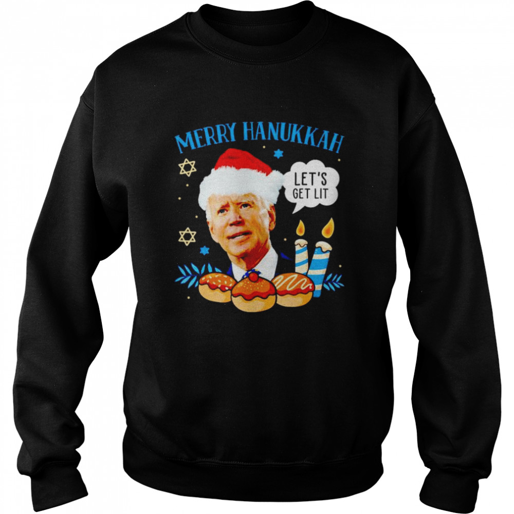 Nice biden Merry Hanukkah let’s get lit Christmas sweater Unisex Sweatshirt