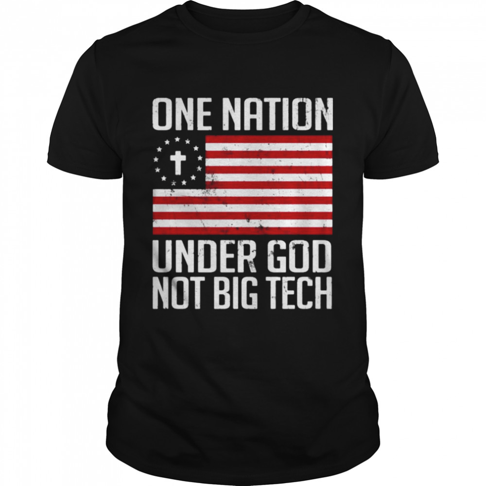American flag one nation under god not big tech shirt Classic Men's T-shirt