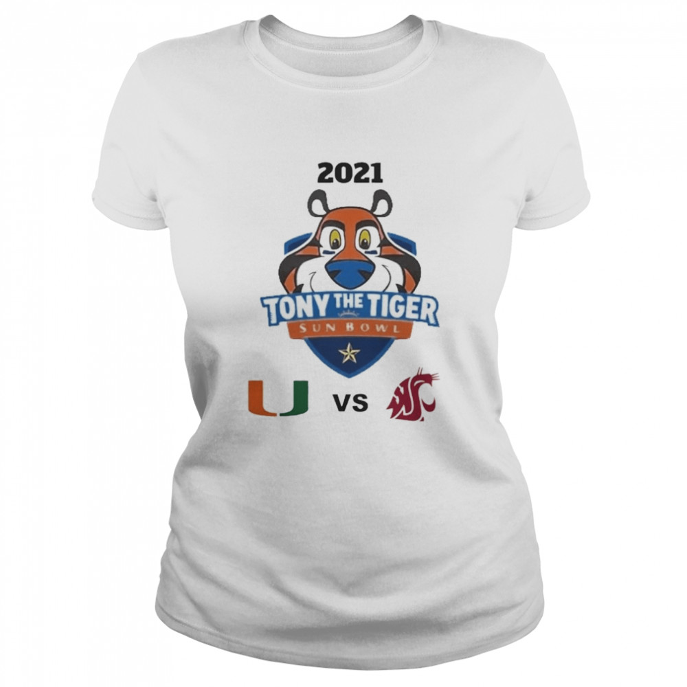 Miami Hurricanes vs Washington State Cougars 2021 Sun Bowl Fleece  Classic Women's T-shirt