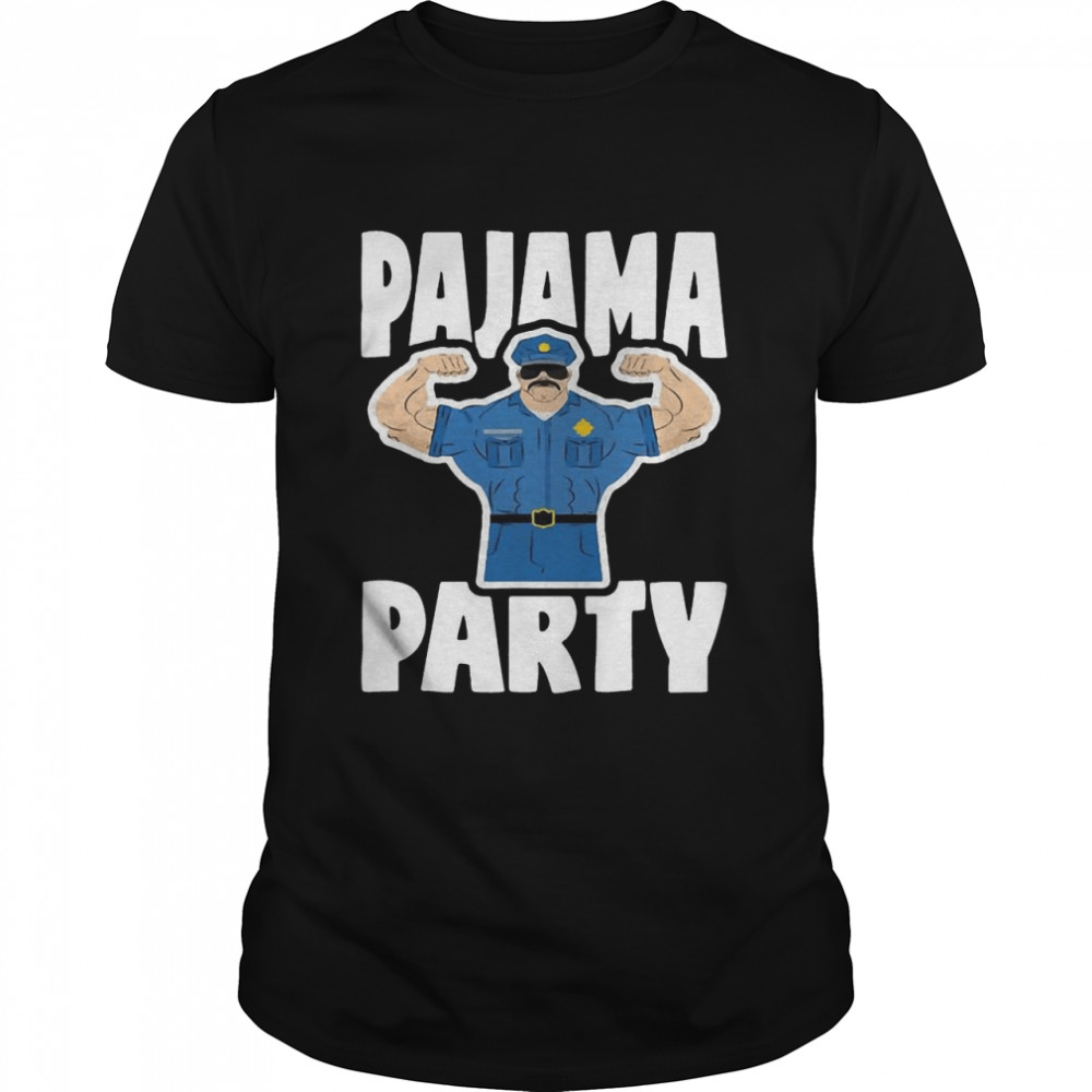 Pajama Party Retro Muscle Police Officer Bed Time Pj  Classic Men's T-shirt