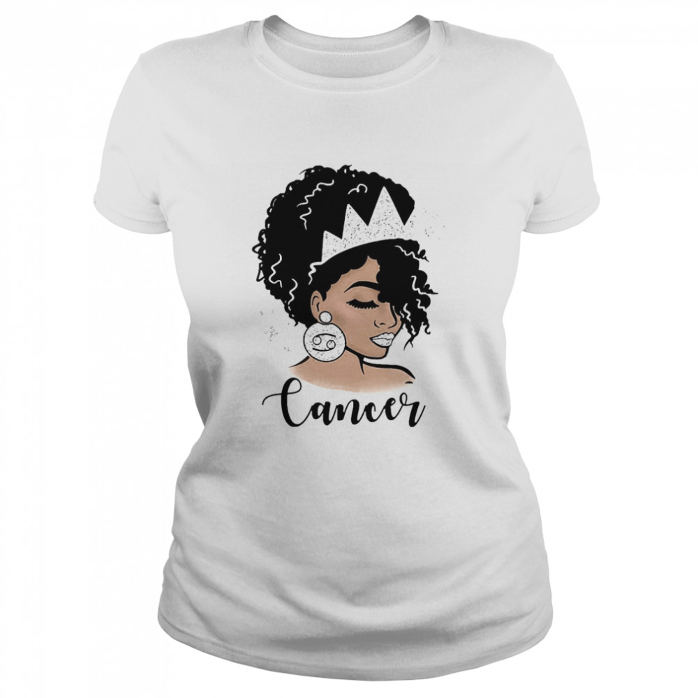 Afro Girl Zodiac Astrology Signs Cancer  Classic Women's T-shirt