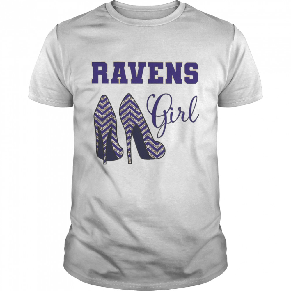 Football Cheer Gear High Heels Ravens Girl  Classic Men's T-shirt