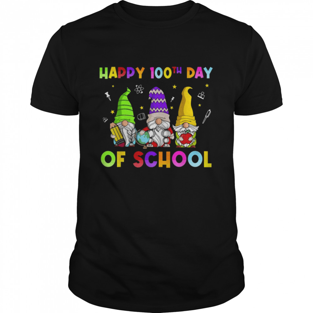 Gnomies Happy 100th Day Of School Gnome Teacher  Classic Men's T-shirt