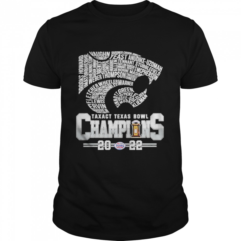 Kansas State Wildcats 2022 Texas Bowl Champions Player signatures shirt Classic Men's T-shirt