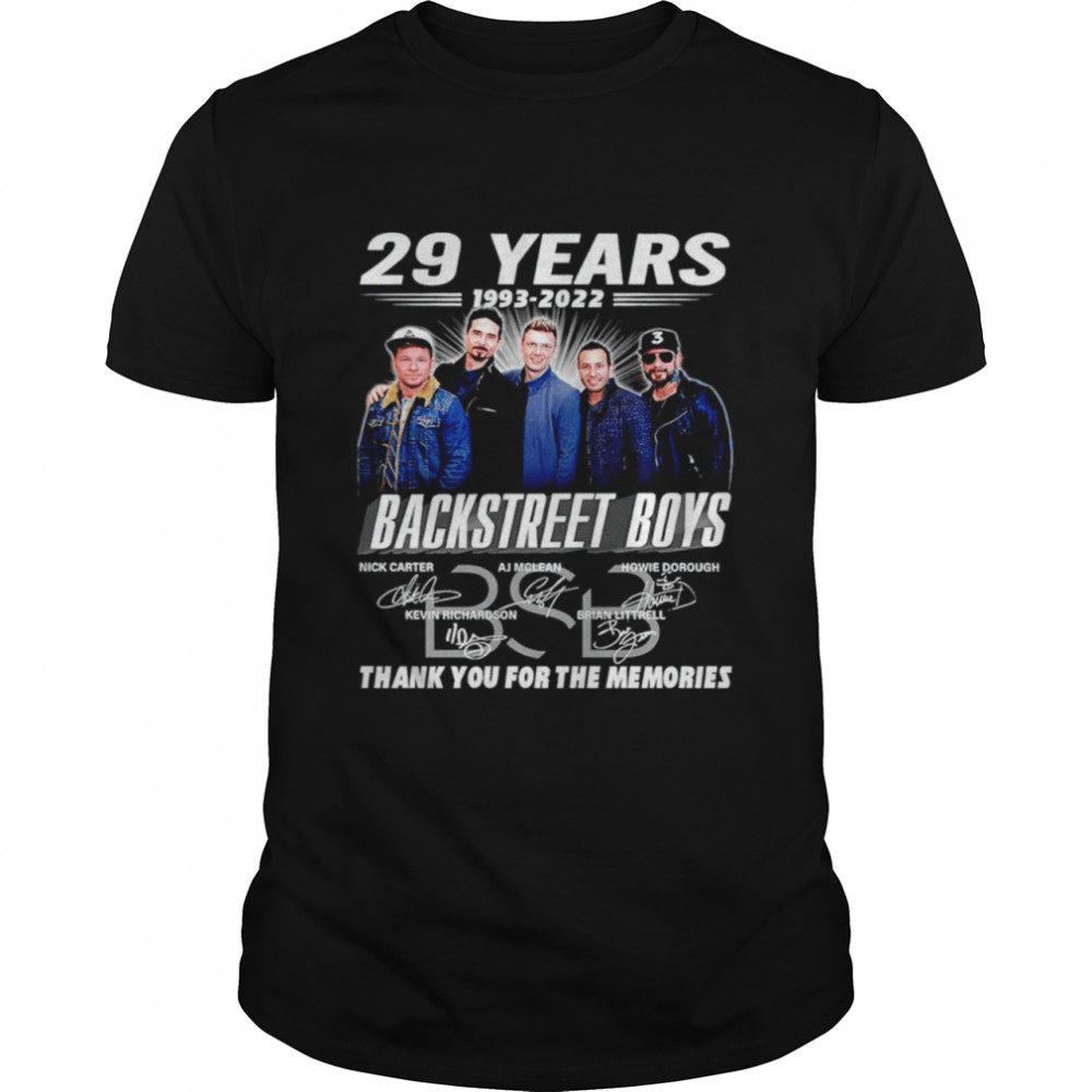 9 Years 1993-2022 Backstreet Boys Signatures Thank You For The Memories  Classic Men's T-shirt