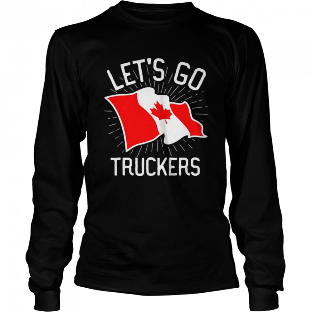 Freedom Convoy 2022 Lets Go Truckers Support Canada Flag shirt Long Sleeved T-shirt