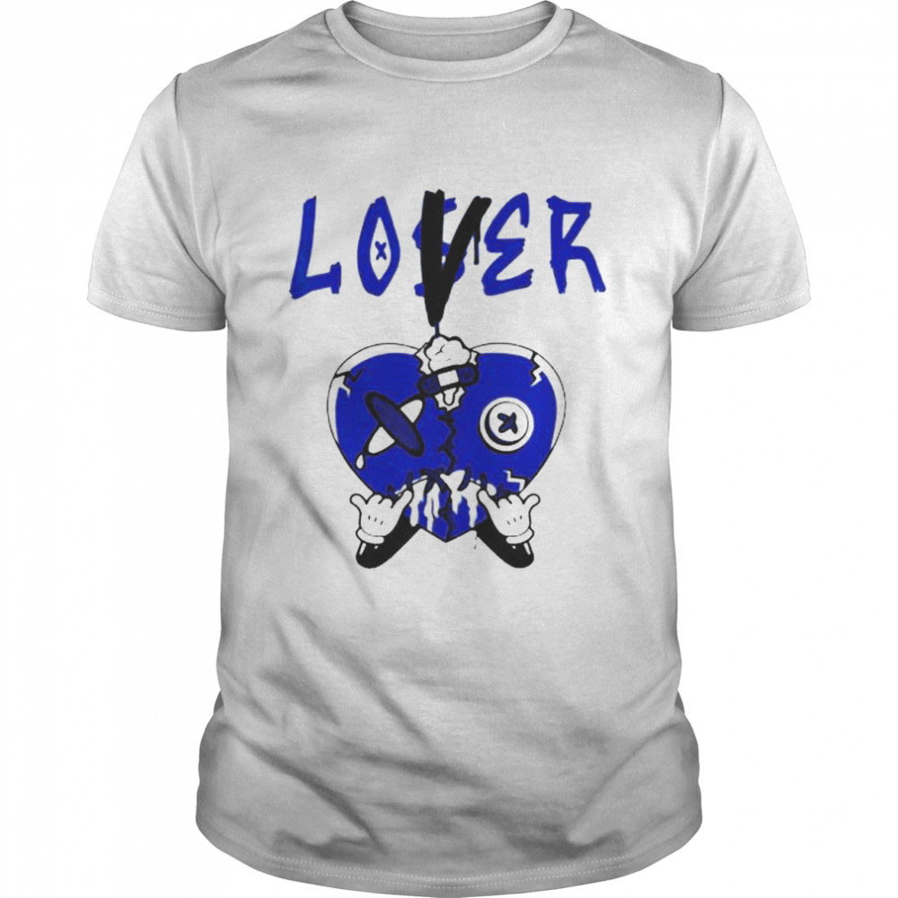 Racer blue loser lover heart shirt