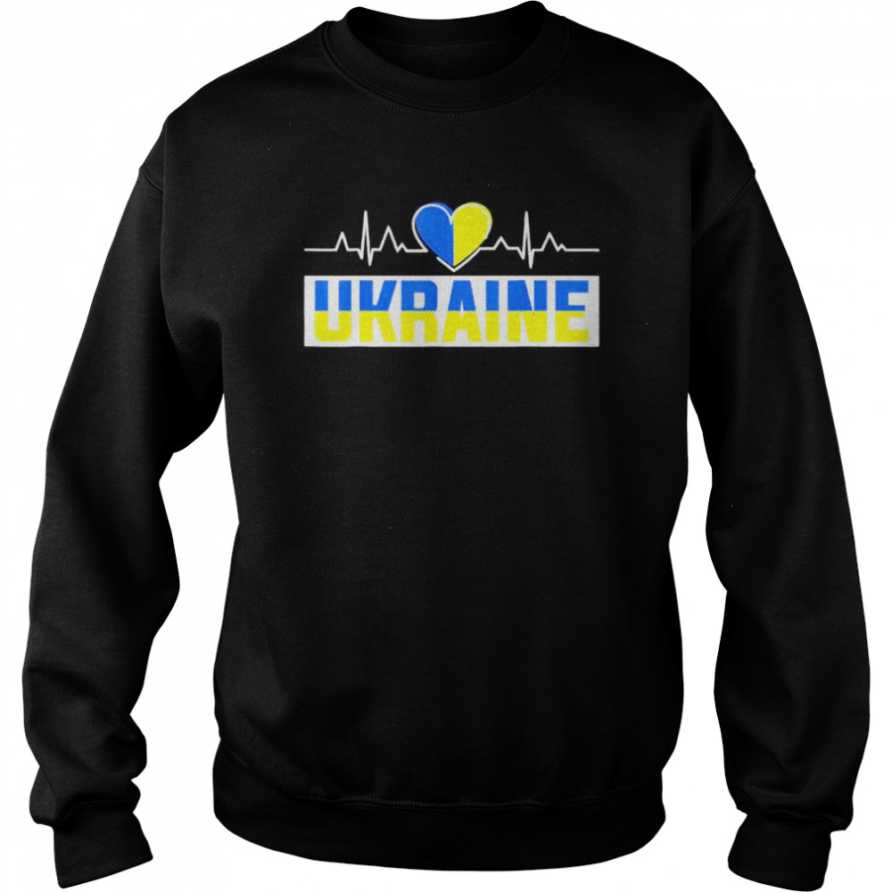 Ukraine Pride Heartbeat I Love Ukraine Flag Heart Costume Free Ukraine shirt Unisex Sweatshirt