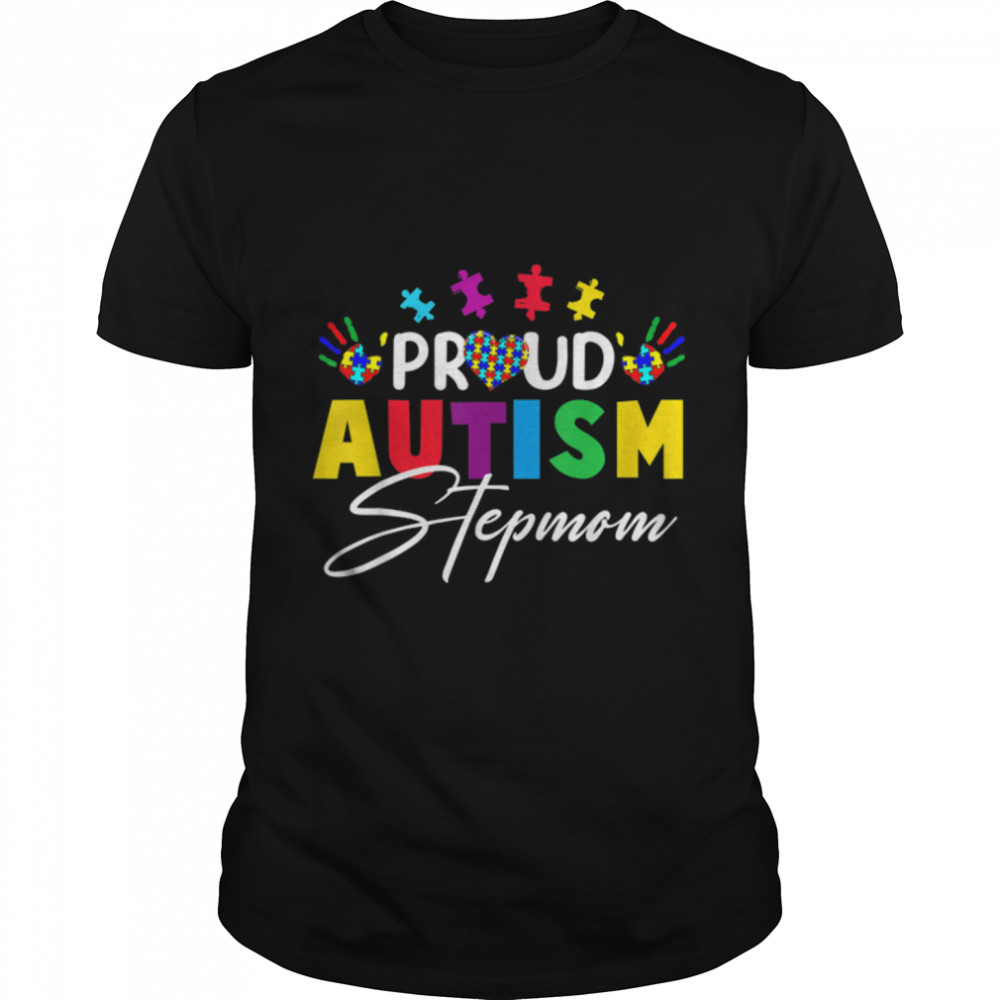 Proud Stepmom Autism Awareness Family Matching T-Shirt B09TPRFVPR